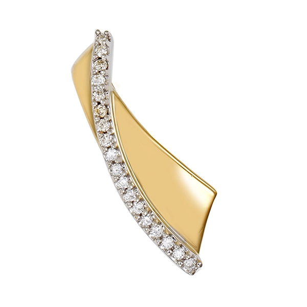 Anhänger, 14K, Gelb-/Weißgold, Brillanten