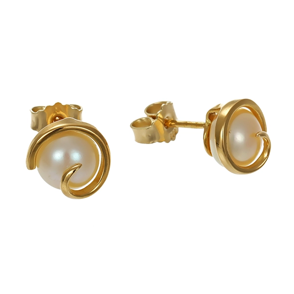 Ohrstecker, 8K, Gelbgold, Perlen