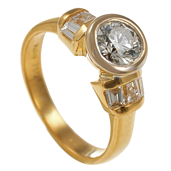 Diamantring, 18K, Gelbgold, Brillant, Diamanten
