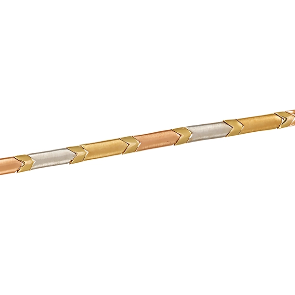 Armband, 14K, Tricolor, Fantasie.-, L19.5cm