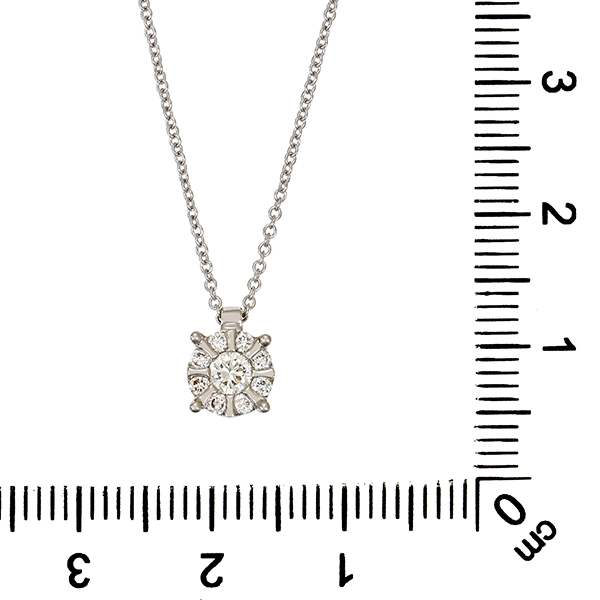 Collier, 14K, Weißgold, Brillanten