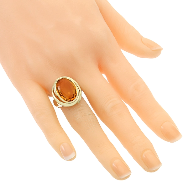Ring, 14K, Gelbgold, Citrin