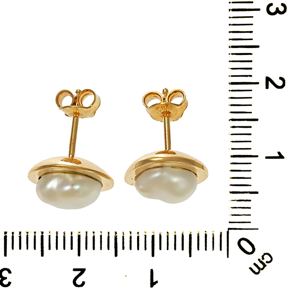 Ohrstecker, 14K, Gelbgold, Perlen