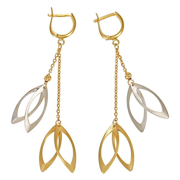 Ohrhänger, 14K, Gelb-/Weißgold