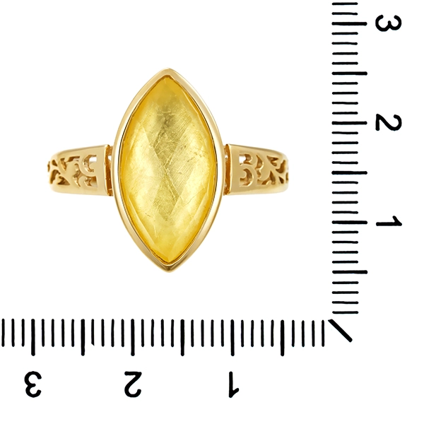 Ring, 9K, Gelbgold, Schmuckstein