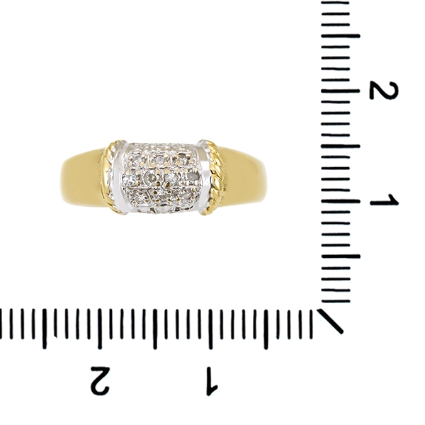 Diamantring, 14K, Gelb-/Weißgold, Diamanten 0,10 ct