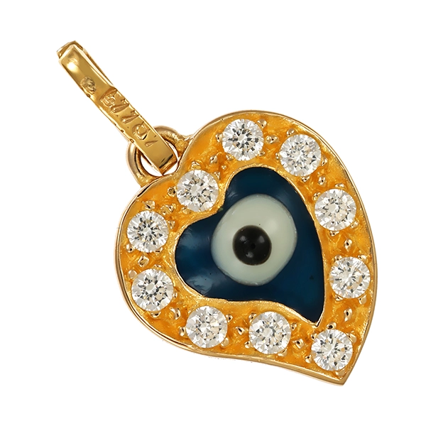 Anhänger, 14K, Gelbgold, Zirkonia, Schmucksten