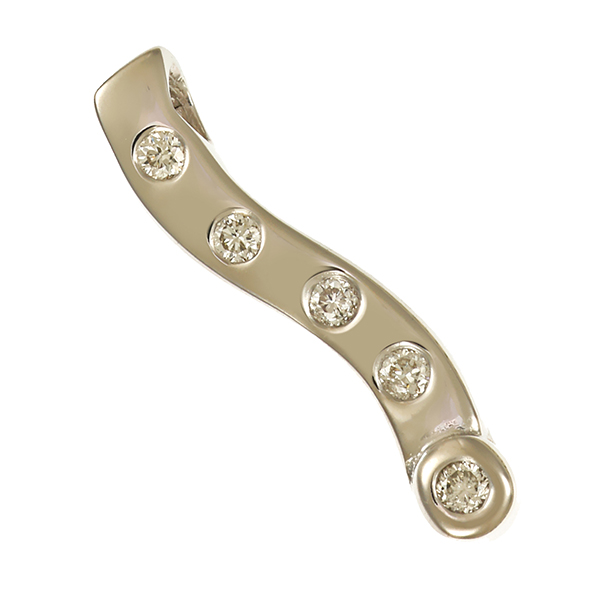 Anhänger, 14K, Weißgold, Brillanten