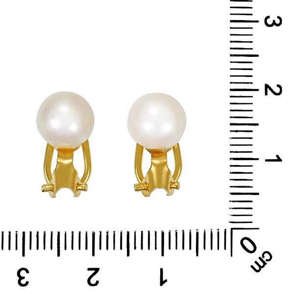 Ohrclip, 14K, Gelbgold, Perle, Clip