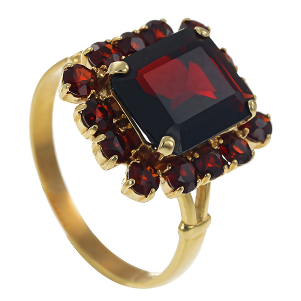 Ring, 14K, Gelbgold, Granat