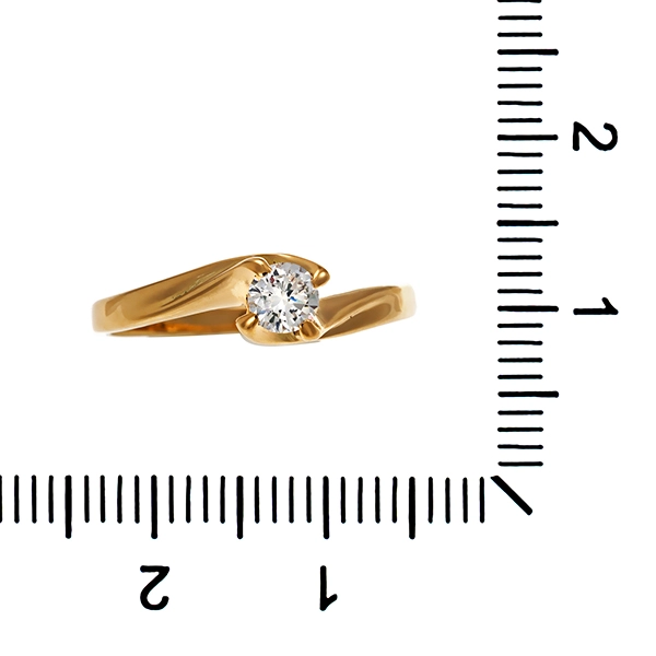Diamantring, 18K, Gelbgold, Brillant 0,23 ct
