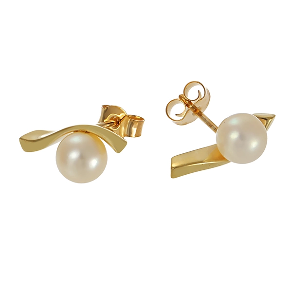 Ohrstecker, 8K, Gelbgold, Perlen