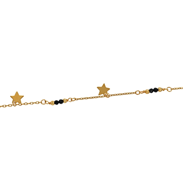Armband, 18K, Gelbgold, Onyx, Stern