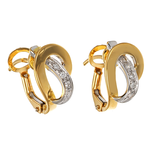 Ohrhänger, 18K, Gelb-/Weißgold, Brillanten