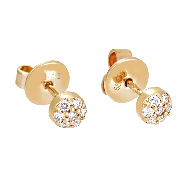 Ohrstecker, 14K, Gelbgold, Brillanten