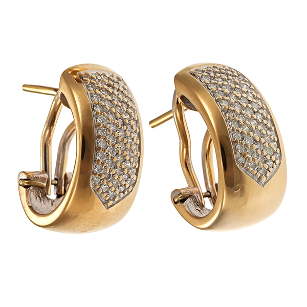 Clipstecker, 14K, Gelb-/Weißgold, Brillanten 0,50 ct