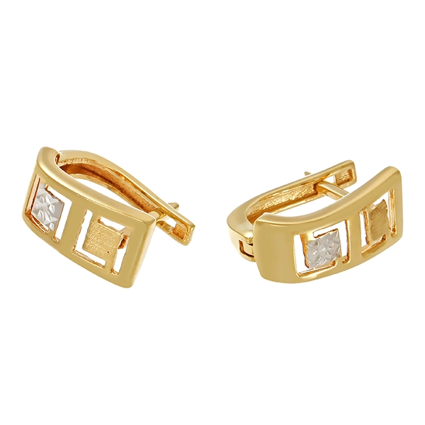 Creolen, 14K, Gelb-/Weißgold