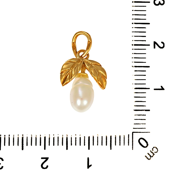 Anhänger, 18K, Gelbgold, Zuchtperle