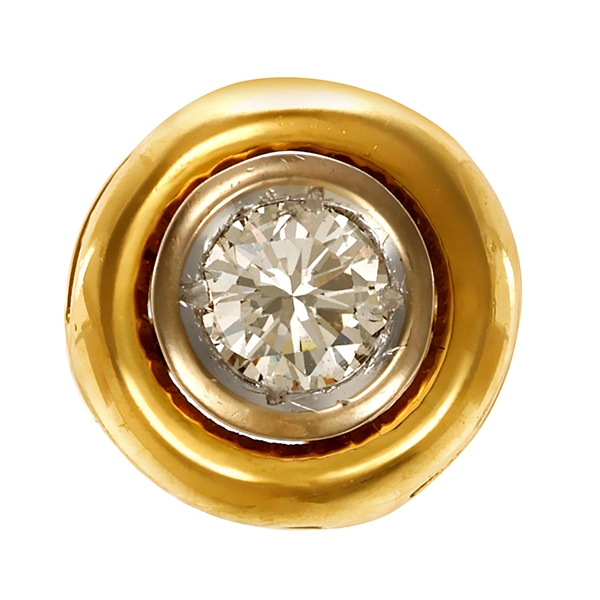 Ohrstecker, einzeln, 18K, Gelb-/Weißgold, Brillant