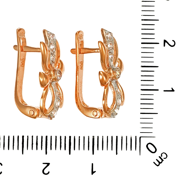 Ohrhänger, 14K, Weiß-/Rotgold, Zirkonia