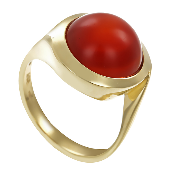 Ring, 14K, Gelbgold, Karneol