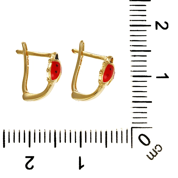 Ohrhänger, 18K, Gelbgold, Emaille