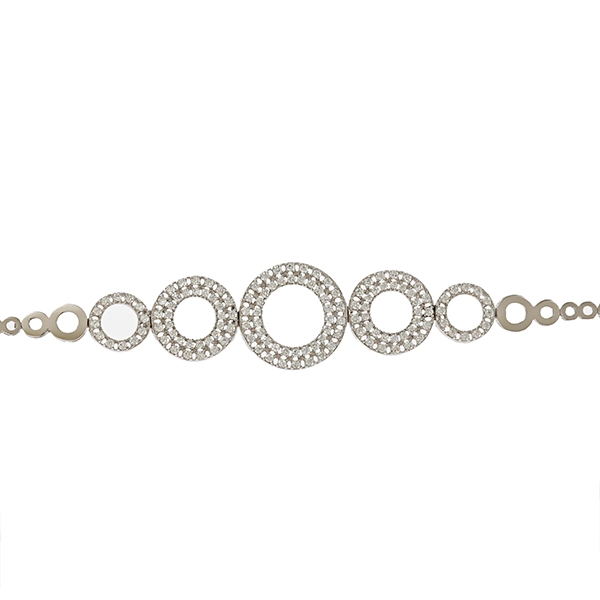 Armband, 14K, Weißgold, Zirkonia