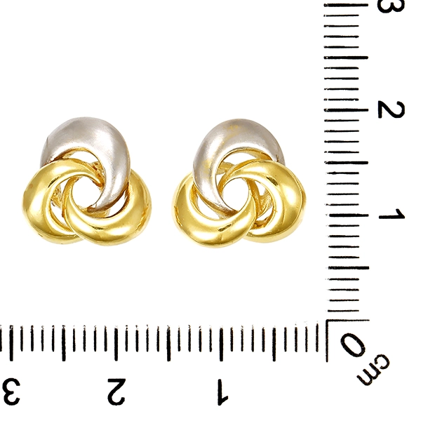Ohrstecker, 14k, Gelbgold/Weißgold, Knoten