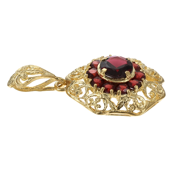 Anhänger, 18K, Gelbgold, Granat