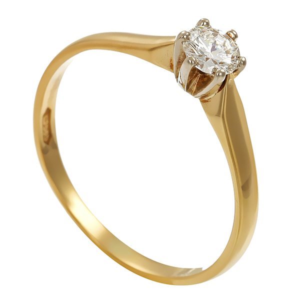 Brillantring, 14K, Gelb-/Weißgold, 0,30ct