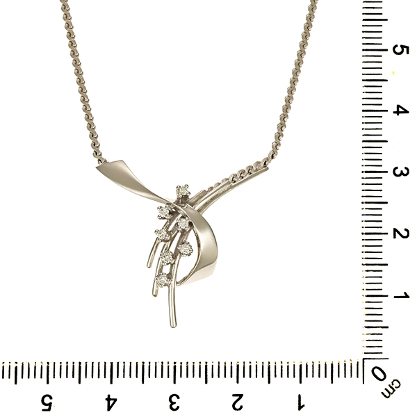 Kette, 14K, Weißgold, Brillanten