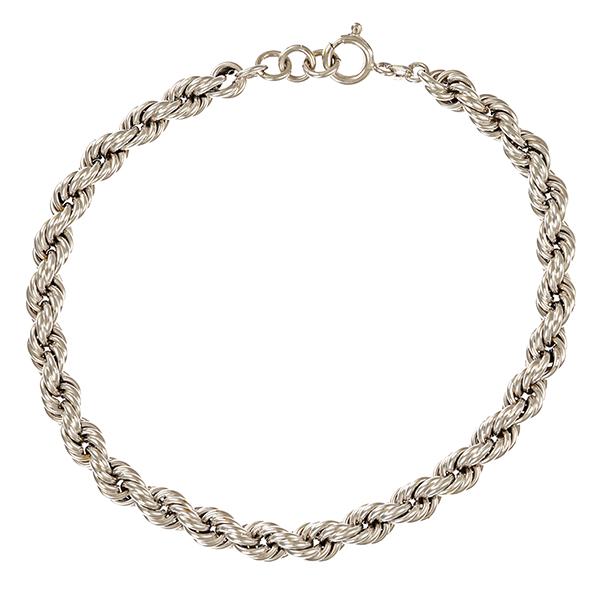 Armband, 14K, Weißgold, Kordel