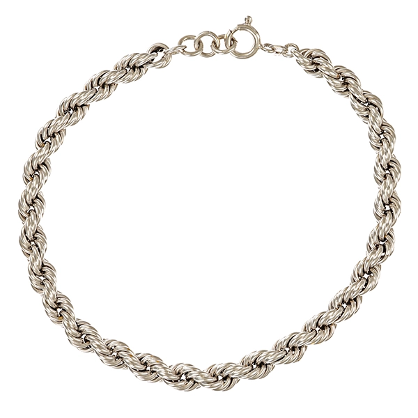 Armband, 14K, Weißgold, Kordel