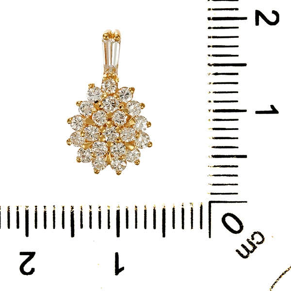 Anhänger, 18K, Gelbgold, Diamant, Brillanten