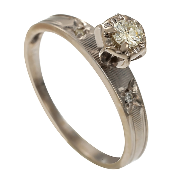 Diamantring, 14K, Weißgold, Brillant, Diamanten
