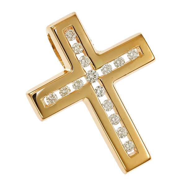 Anhänger, 14K, Gelbgold, Brillanten 0,32 ct