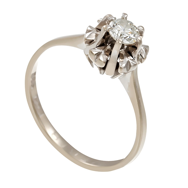 Diamantring, 14K, Weißgold, Brillant 0,20 ct