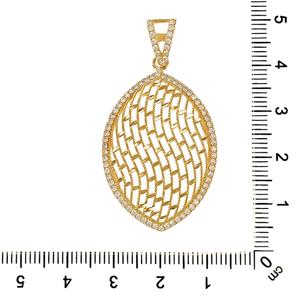 Anhänger, 14K, Gelbgold, Zirkonia