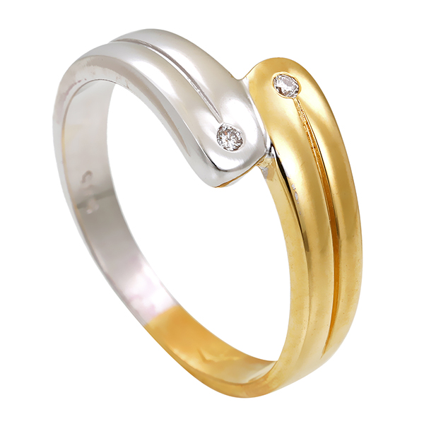 Diamantring, 14K, Gelb-/Weißgold, Brillanten
