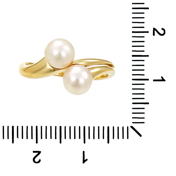Ring, 14K, Gelbgold, Perlen