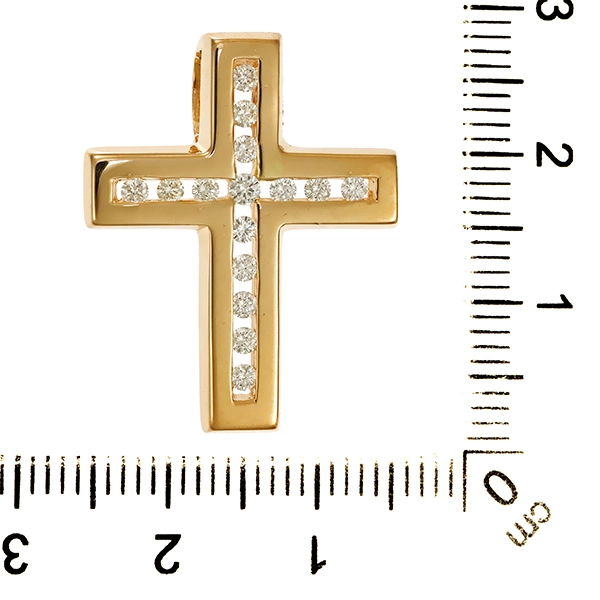 Anhänger, 14K, Gelbgold, Brillanten 0,32 ct