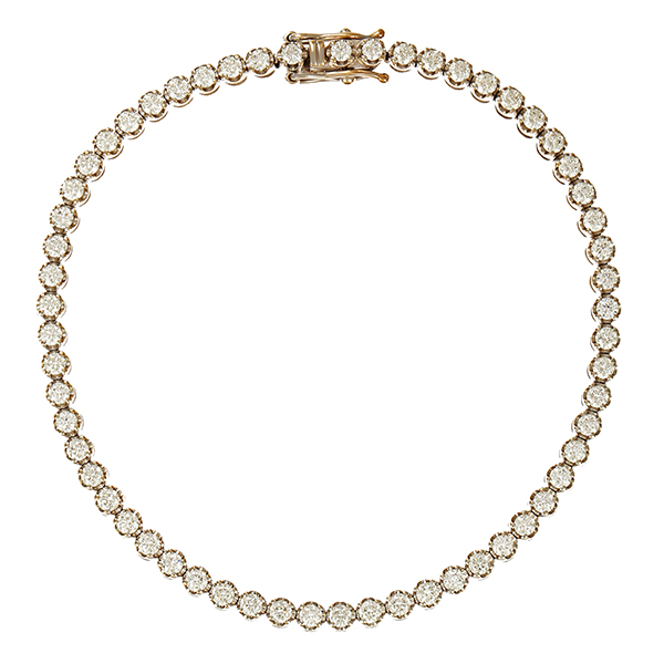 Tennisarmband, 18K, Weißgold, Brillanten