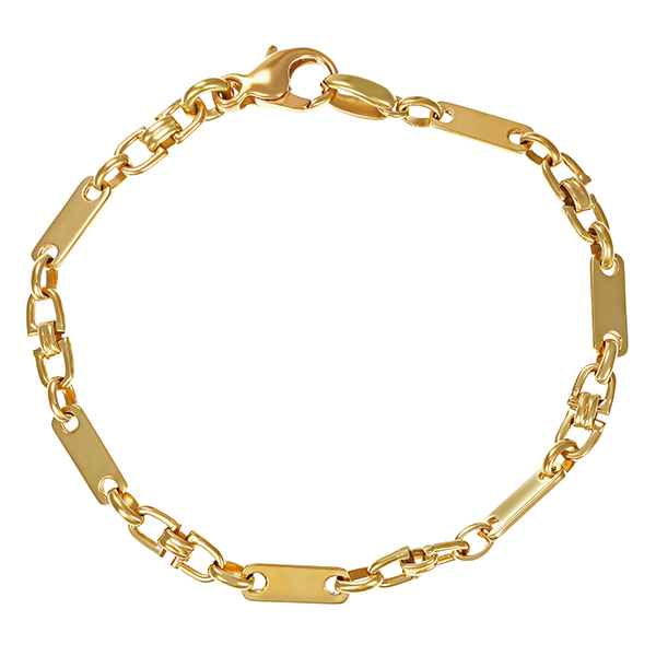 Armband, 14K, Gelbgold, Plättchen-