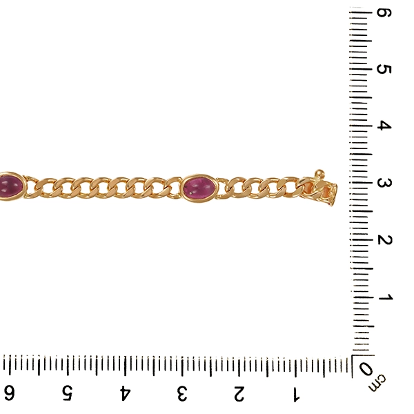 Armband, 14K, Gelbgold, Rubin, Panzer-