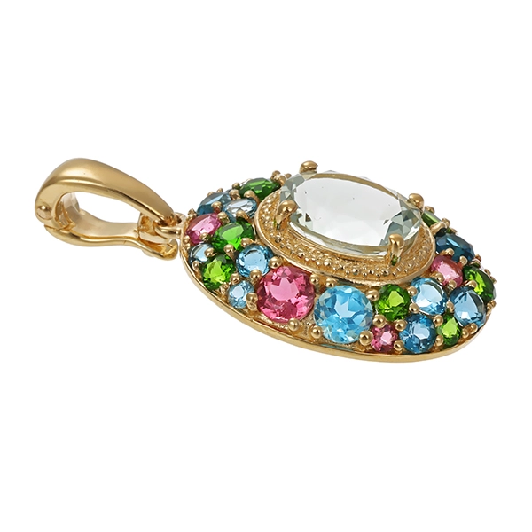 Anhänger, 8K, Gelbgold, Edelsteine