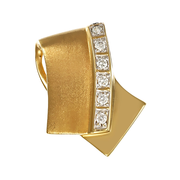 Anhänger, 8K, Gelb-/Weißgold, Zirkonia