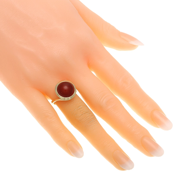 Ring, 14K, Gelbgold, Karneol