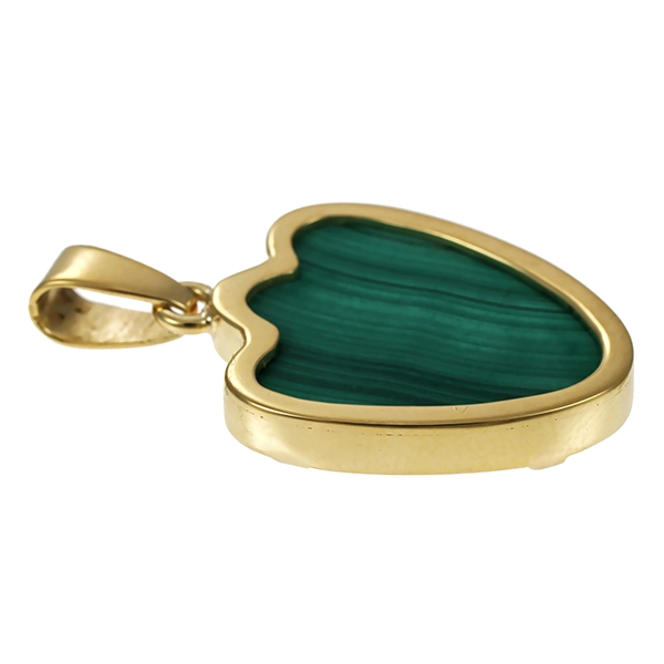 Anhänger, 14K, Gelbgold, Malachit
