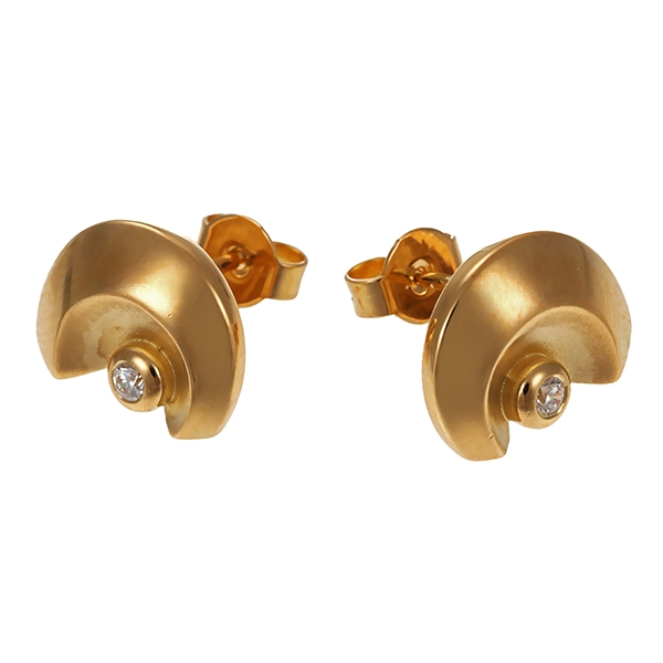 Ohrstecker, 18K, Gelbgold, Zirkonia