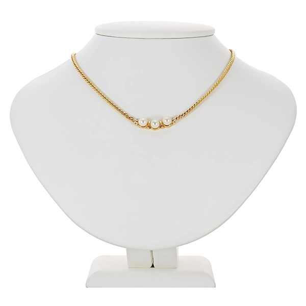 Collier, 14K, Gelbgold, Perlen